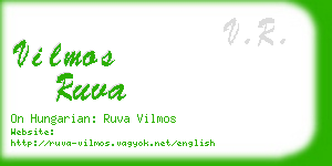 vilmos ruva business card